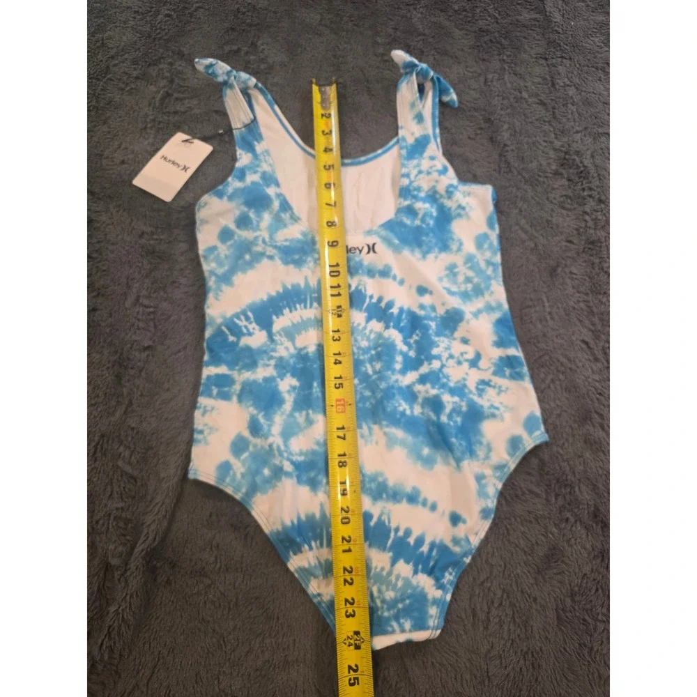 Hurley Girls Blue Lagoon Tie Dye One Piece Swimsuit UPF 50+ Size L 12-13